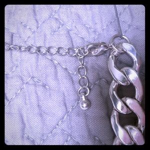 Fashion Silver Curb Link Necklace.